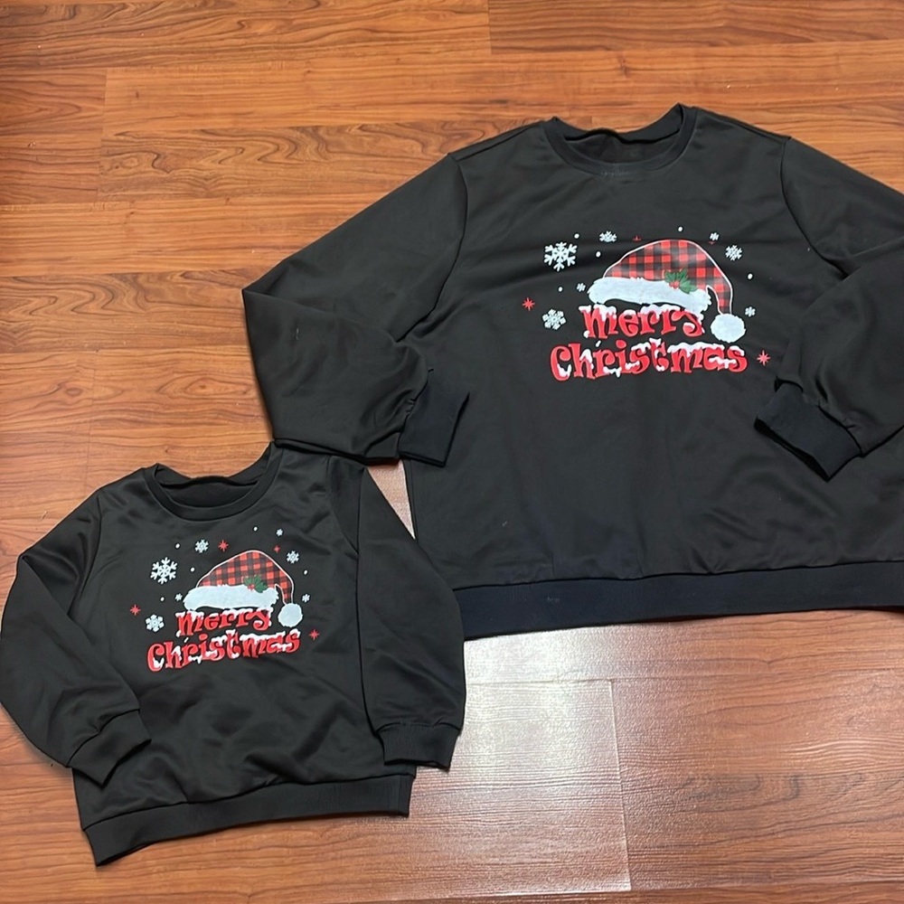 Merry Christmas Sweaters size Large & 5T